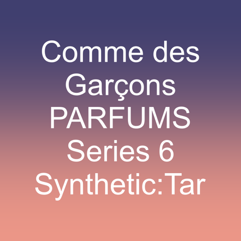 Comme des Garçons PARFUMS Series 6 Synthetic: Tar